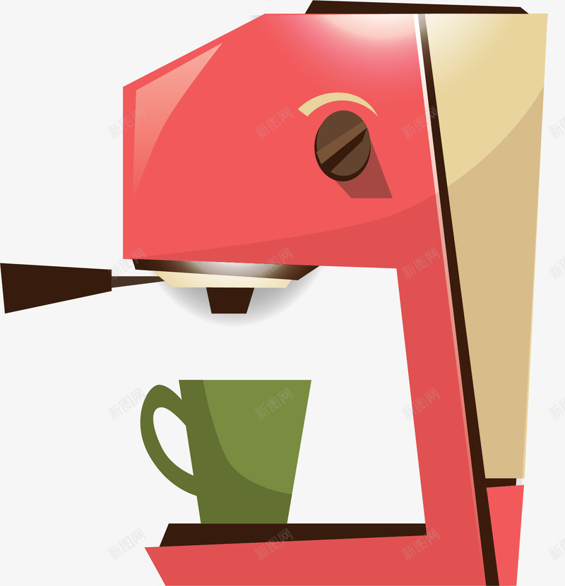 粉红色小家电咖啡机矢量图ai免抠素材_88icon https://88icon.com 咖啡 咖啡机 喝咖啡 矢量png 粉红色 自制咖啡 矢量图