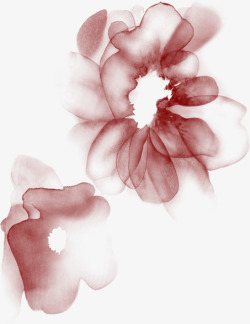 水墨分层花朵创意素材