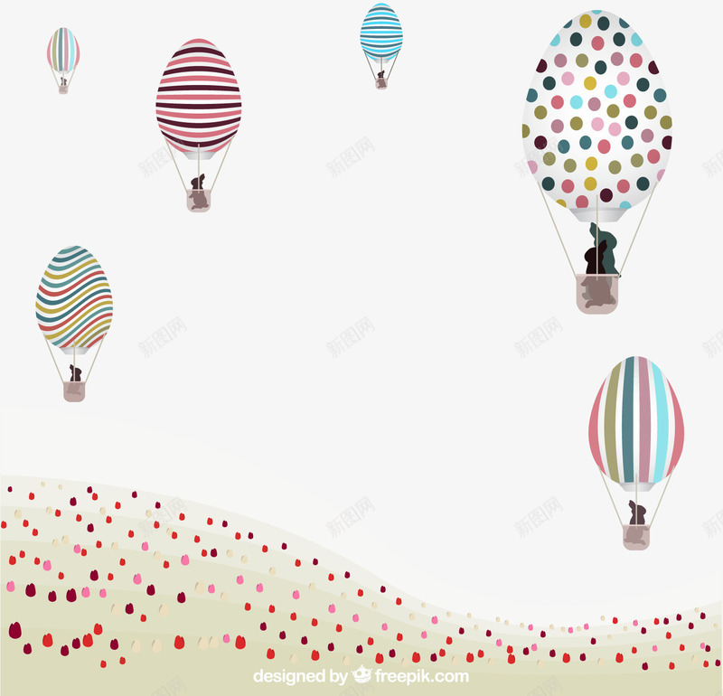 坐热气球的复活节兔子png免抠素材_88icon https://88icon.com 兔子 复活节 热气球 矢量素材