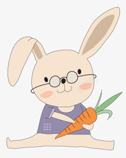 拿着胡萝卜的小兔子素材