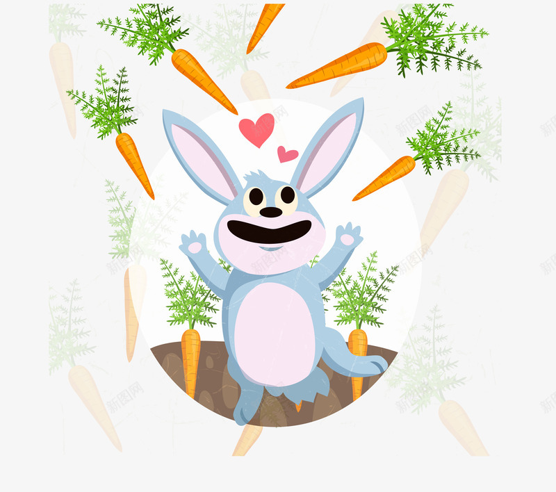小兔子和胡萝卜png免抠素材_88icon https://88icon.com 卡通 小兔子 爱心 耳朵 胡萝卜 蔬菜 颜色