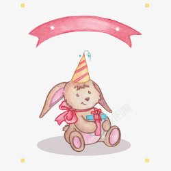 可爱兔子生日贺卡素材