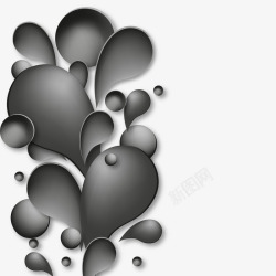 黑色波点创意水滴形矢量图高清图片