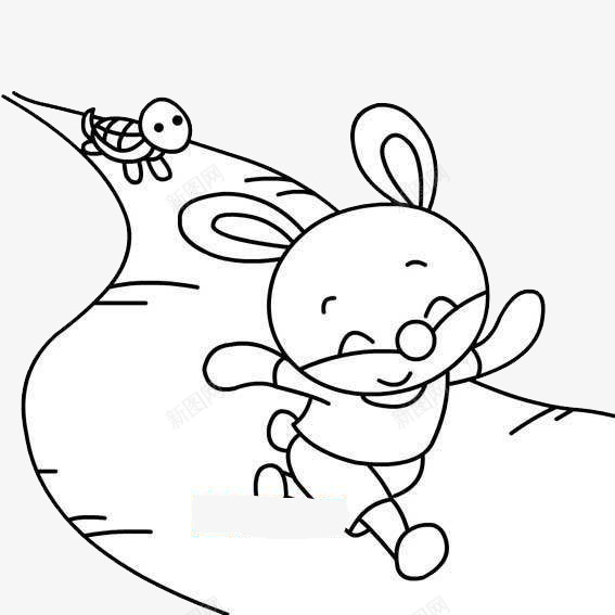龟兔赛跑png免抠素材_88icon https://88icon.com 乌龟 兔子 漫画 赛跑 龟兔赛跑