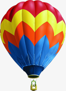 手绘彩色条纹热气球素材