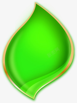 水滴形绿色创意图素材