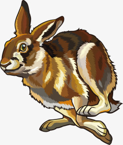 手绘水彩动物兔子矢量图素材