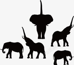 古代图腾埃及大象动作矢量图素材