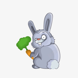 偷萝卜坏笑兔子矢量图素材