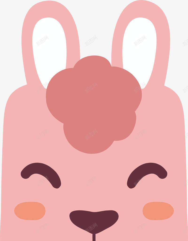 粉红色微笑兔子矢量图eps免抠素材_88icon https://88icon.com 兔子头像 可爱兔子 小兔子 微笑兔子 矢量png 粉色兔子 矢量图
