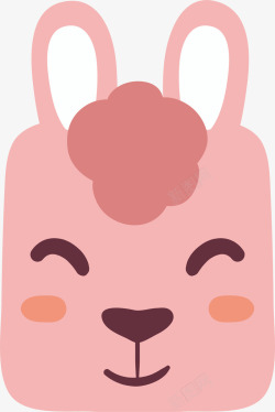粉红色微笑兔子矢量图素材