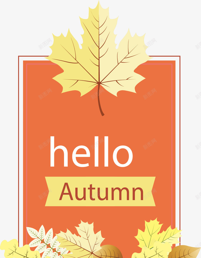 红色你好秋天标签png免抠素材_88icon https://88icon.com autum autumn hello 你好秋天 矢量png 秋天 金秋 金秋枫叶