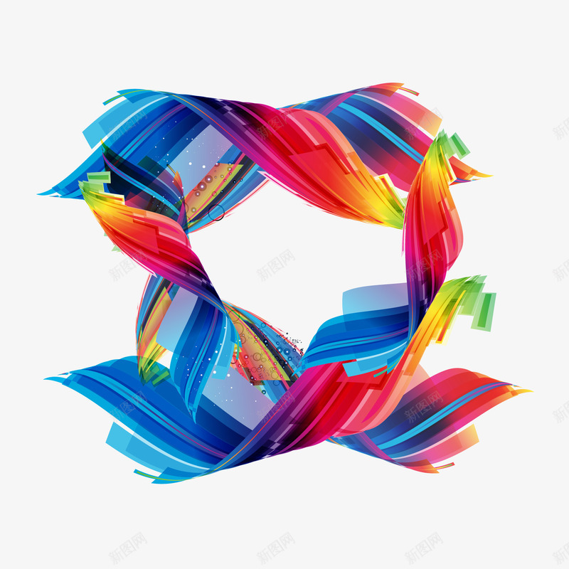 彩色炫彩线条装饰png免抠素材_88icon https://88icon.com 彩色 炫彩 线条 装饰 边框