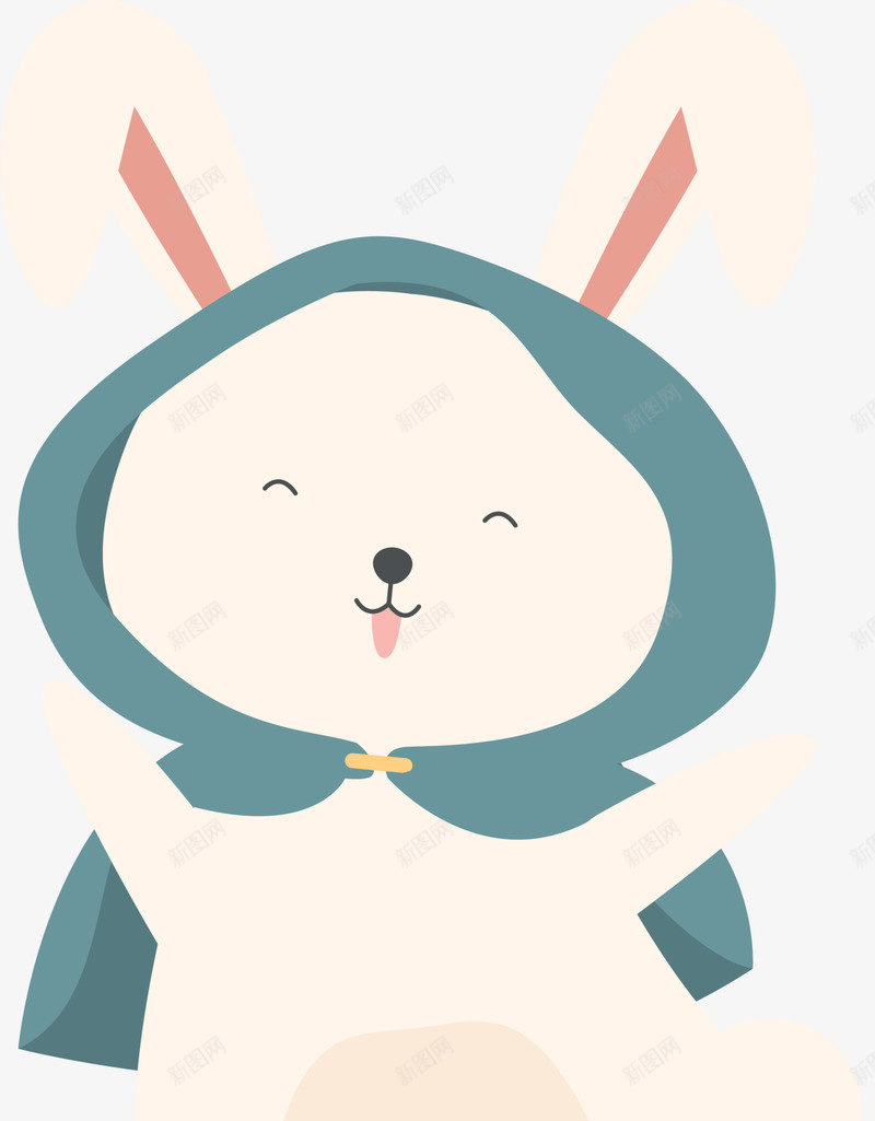 复活节呆萌的兔子png免抠素材_88icon https://88icon.com 可爱兔子 吐舌头 呆萌的兔子 复活节 开心 手舞足蹈