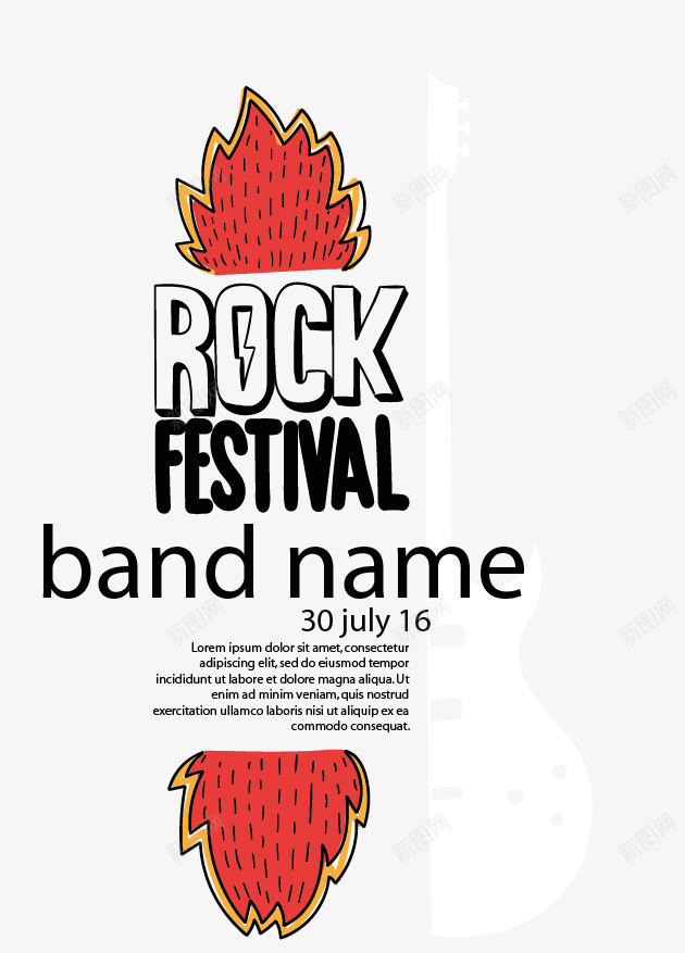 音乐rock矢量图ai免抠素材_88icon https://88icon.com rock 火焰 音乐 矢量图