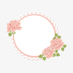 唯美淡雅粉红花卉装饰边框素材