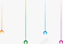 抽象彩色线条挂件素材