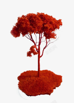 秋天红色树叶素材