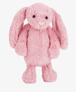 英国害羞粉色毛绒布兔子素材