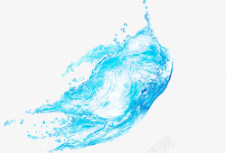 水水花蓝色水滴素材