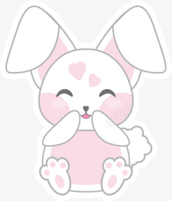可爱的粉色小兔子矢量图素材