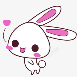 粉色卡通兔子装饰图案素材