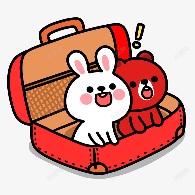 红色打开的箱子动物装饰图案png免抠素材_88icon https://88icon.com 免抠PNG 兔子 动物 小熊 打开的箱子 旅行箱 红色 装饰图案