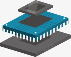 分层结构的电脑芯片矢量图素材