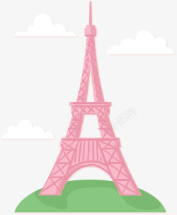 粉红法国巴黎铁塔矢量图素材