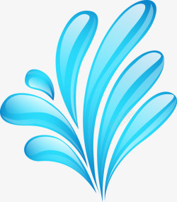 蓝色水花装饰图素材