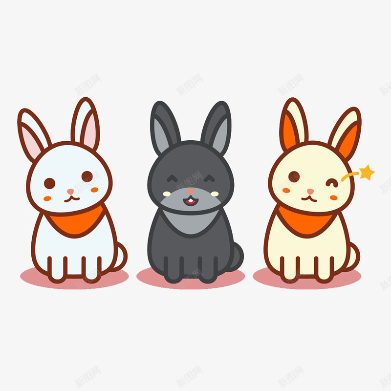 三只小兔子png免抠素材_88icon https://88icon.com 兔子 动画 卡通 可爱