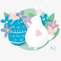 画复活彩蛋的兔子素材