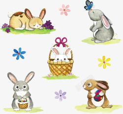 卡通复活节兔子矢量图素材