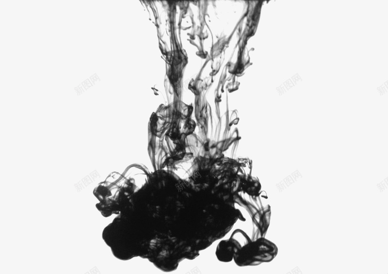 中国风效果元素psd免抠素材_88icon https://88icon.com 毛笔滴墨 水中墨 水墨 水滴墨