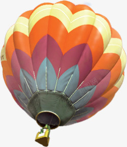 彩色条纹上升的热气球素材