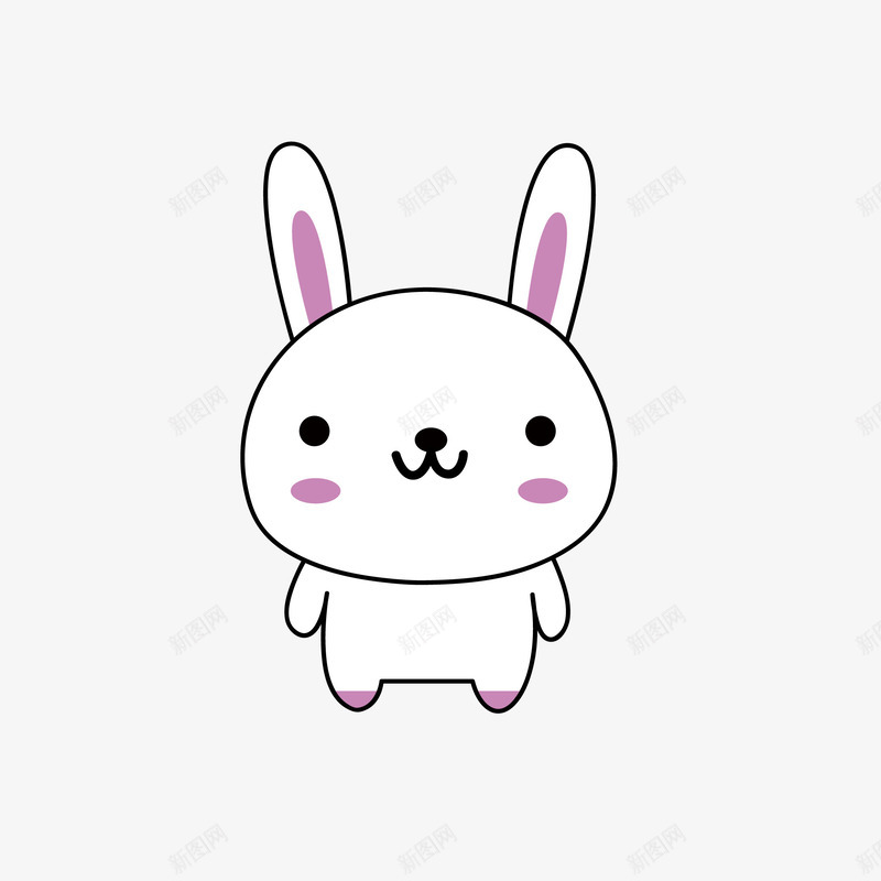 白色可爱的小兔子矢量图eps免抠素材_88icon https://88icon.com 兔子 卡通兔子 卡通的兔子 可爱兔子 可爱的兔子 小兔子 矢量图