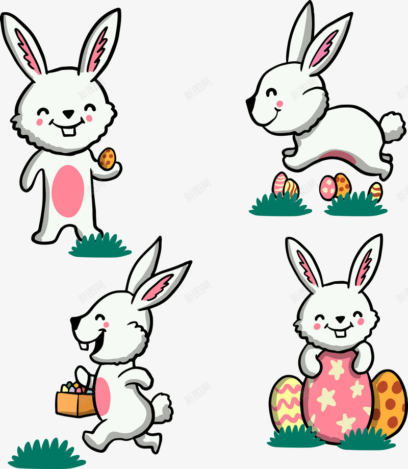 奔跑的卡通兔子png免抠素材_88icon https://88icon.com 兔子 卡通兔子 复活节 复活节快乐 小兔子 矢量复活节 节日元素