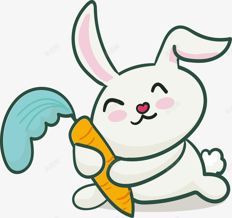 抱着胡萝卜的小兔子png免抠素材_88icon https://88icon.com 可爱兔子 小兔子 小白兔 抱着胡萝卜 矢量png 胡萝卜