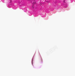 粉色小清新花瓣水滴装饰图案素材