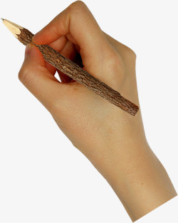 原始环保铅笔手势写字素材