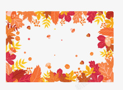 美丽秋季枫叶边框矢量图素材