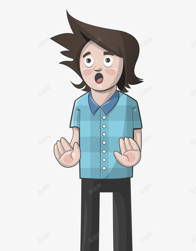 卡通手绘站立拒绝手势男孩png免抠素材_88icon https://88icon.com 卡通的人物 平面男孩素材 手绘的男孩 拒绝手势的男孩 站立的男孩