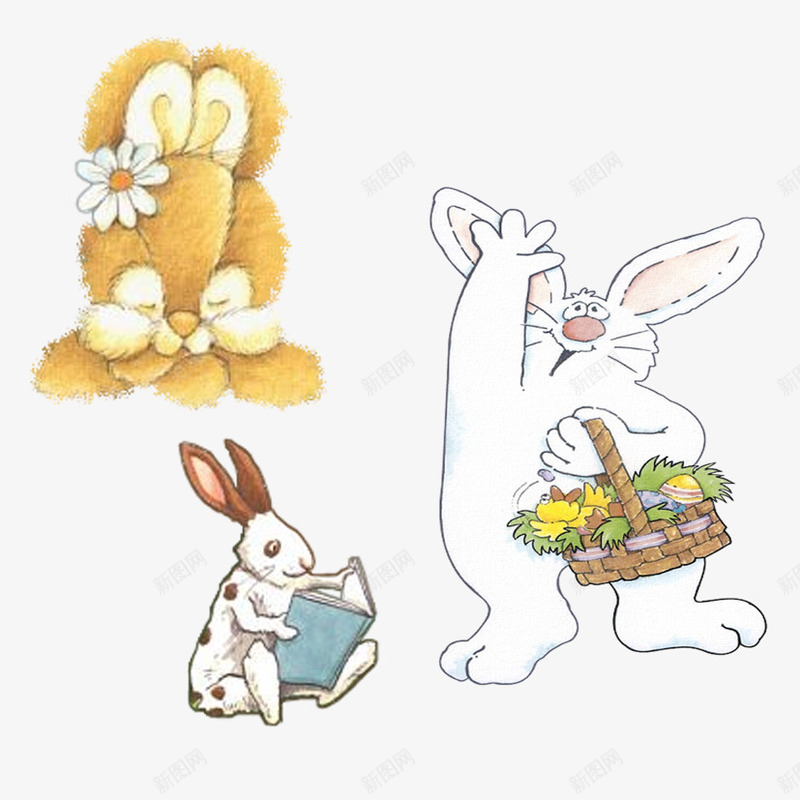 毛绒兔子png免抠素材_88icon https://88icon.com 儿童玩具 兔 小兔子 玩具兔子