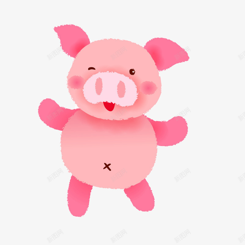 一只粉红色的猪png免抠素材_88icon https://88icon.com 一只 大耳朵 猪 粉红色的