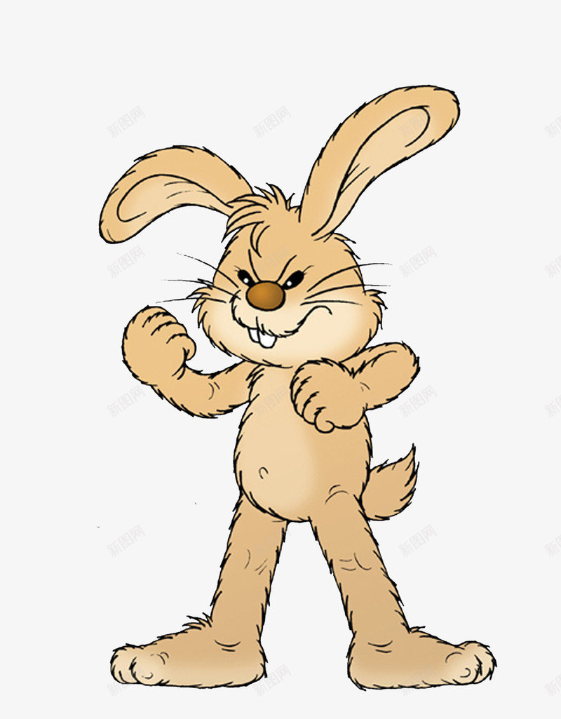 咬牙切齿的兔子卡通形象png免抠素材_88icon https://88icon.com 举起拳头 儿童画 兔子 卡通动物 生气的
