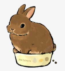 森林系素描卡通兔子素材