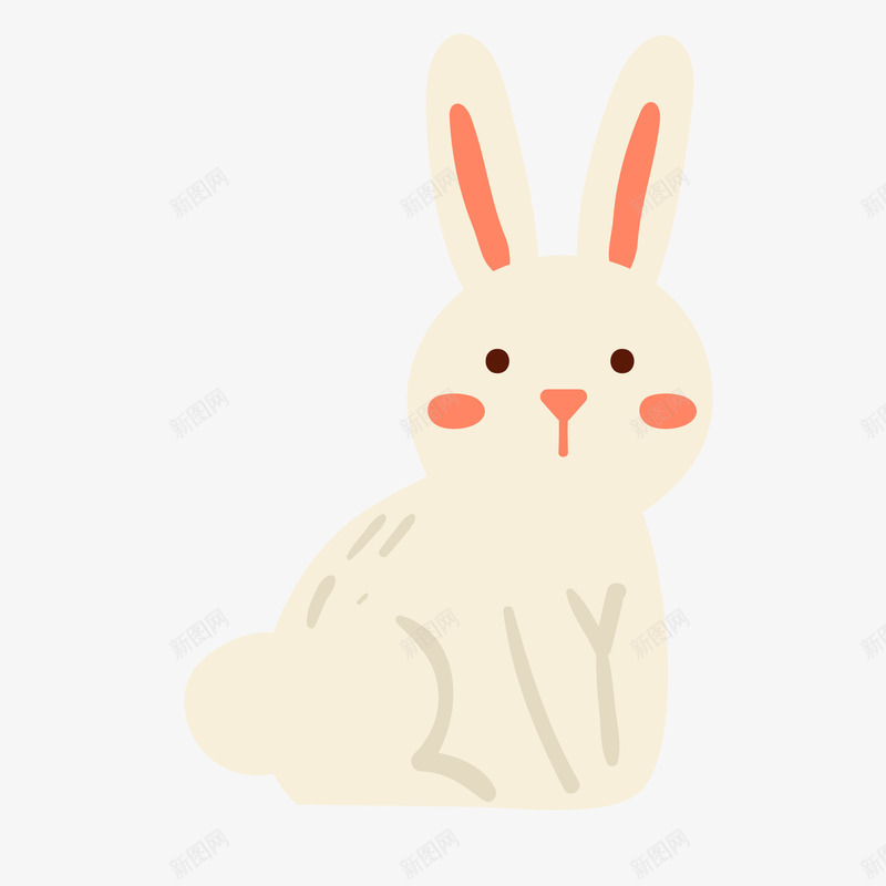 可爱的白色小兔子矢量图ai免抠素材_88icon https://88icon.com 动物设计 卡通 可爱 小兔子 森林 白色 矢量图