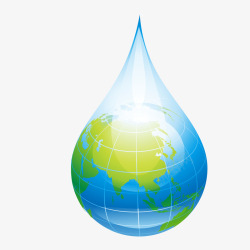 保护日蓝色水滴地球矢量图高清图片