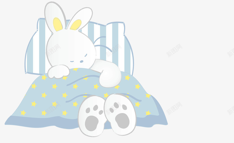 可爱睡觉小兔子矢量图ai免抠素材_88icon https://88icon.com 创意 可爱 小兔子 彩色 手绘的 睡觉 矢量的 简单 矢量图