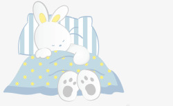 可爱睡觉小兔子矢量图素材